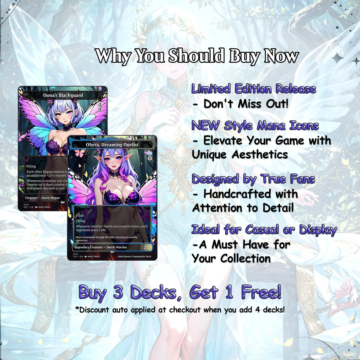 Alela Faeries Anime Waifu Proxy Commander Deck Special Edition Custom EDH Deck English High Quality Cards