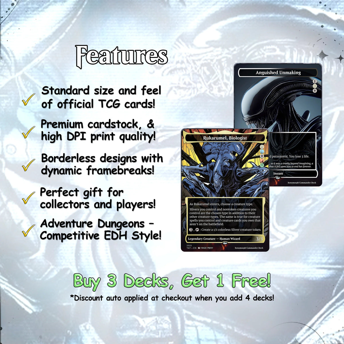 Alien Commander cEDH Deck - Alien Commander Magic Commander - CardHaven Deck with 170+ Unique Cards - Custom Cards MTG