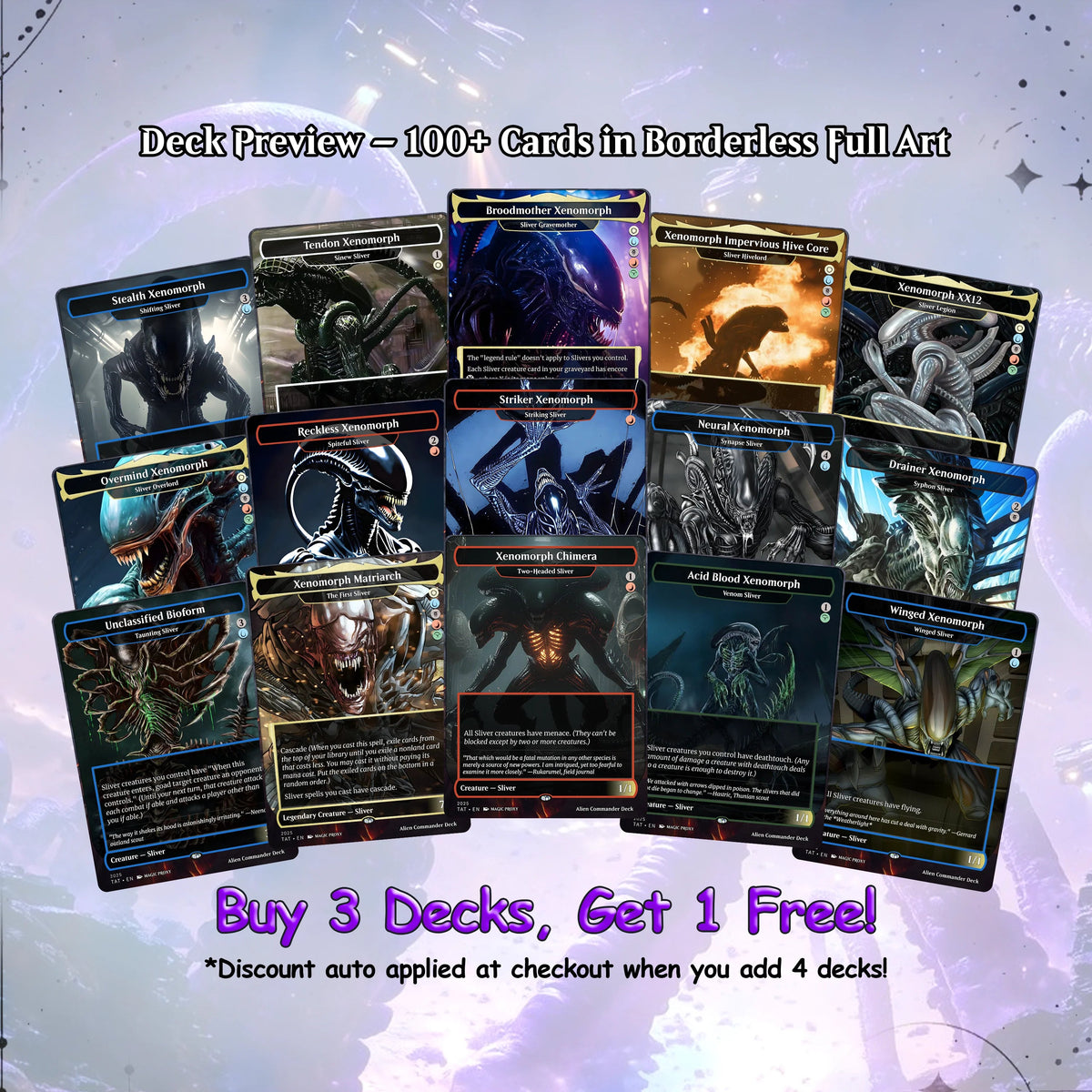 Alien Commander Deck • Alien Mtg Proxy Deck • Mtg Commander Deck • Custom MTG card • Magic The Gathering • Mtg Proxy Com