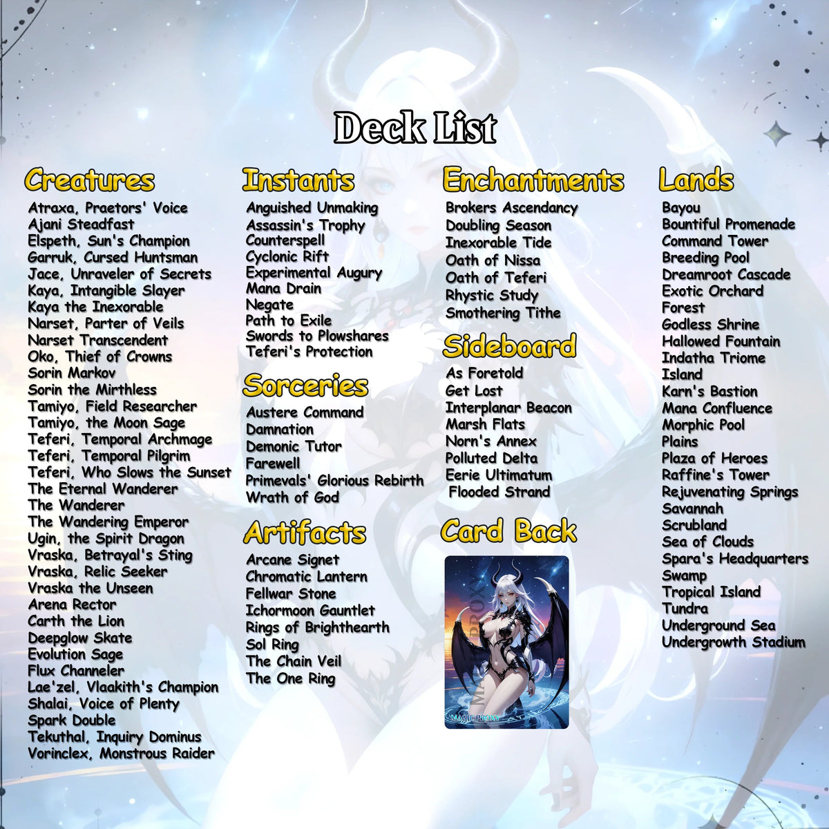 Atraxa SUPERFRIENDS Anime Waifu Proxy Commander Deck Custom Proxy EDH English High Quality Cards