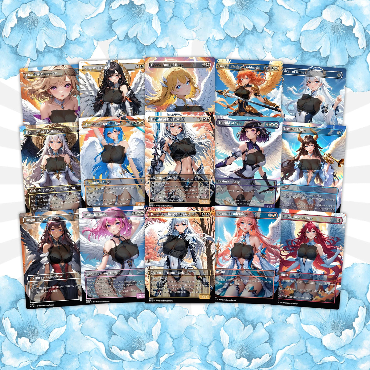 Aurelia Angels Extra Combats Anime Waifu Proxy Commander Deck Custom Proxy EDH Angel English High Quality Cards