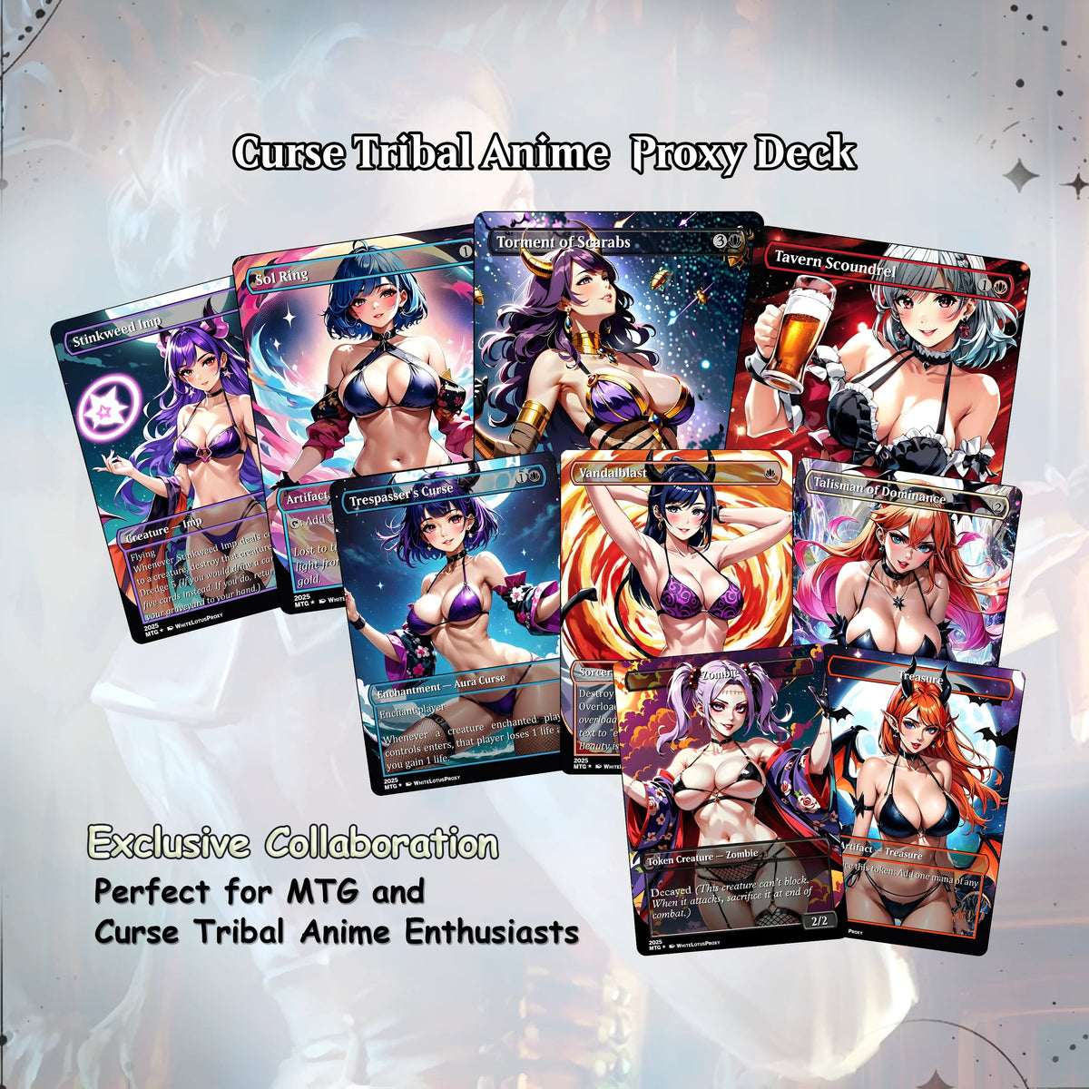 Curse Tribal Anime Waifu Ready to Play Proxy Commander Deck Custom Proxy EDH Curse Tribal English High Quality Cards