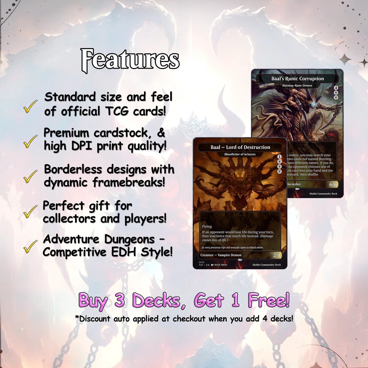 Diablo Commander cEDH Deck - Diablo Commander Magic Commander - CardHaven Deck with 170+ Unique Cards - Custom Cards M