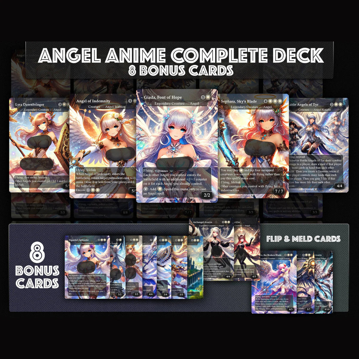Giada Angel Anime Style Waifu Tribal Commander Deck Special Edition Custom Proxy Deck Art For EDH High Quality Cards 108