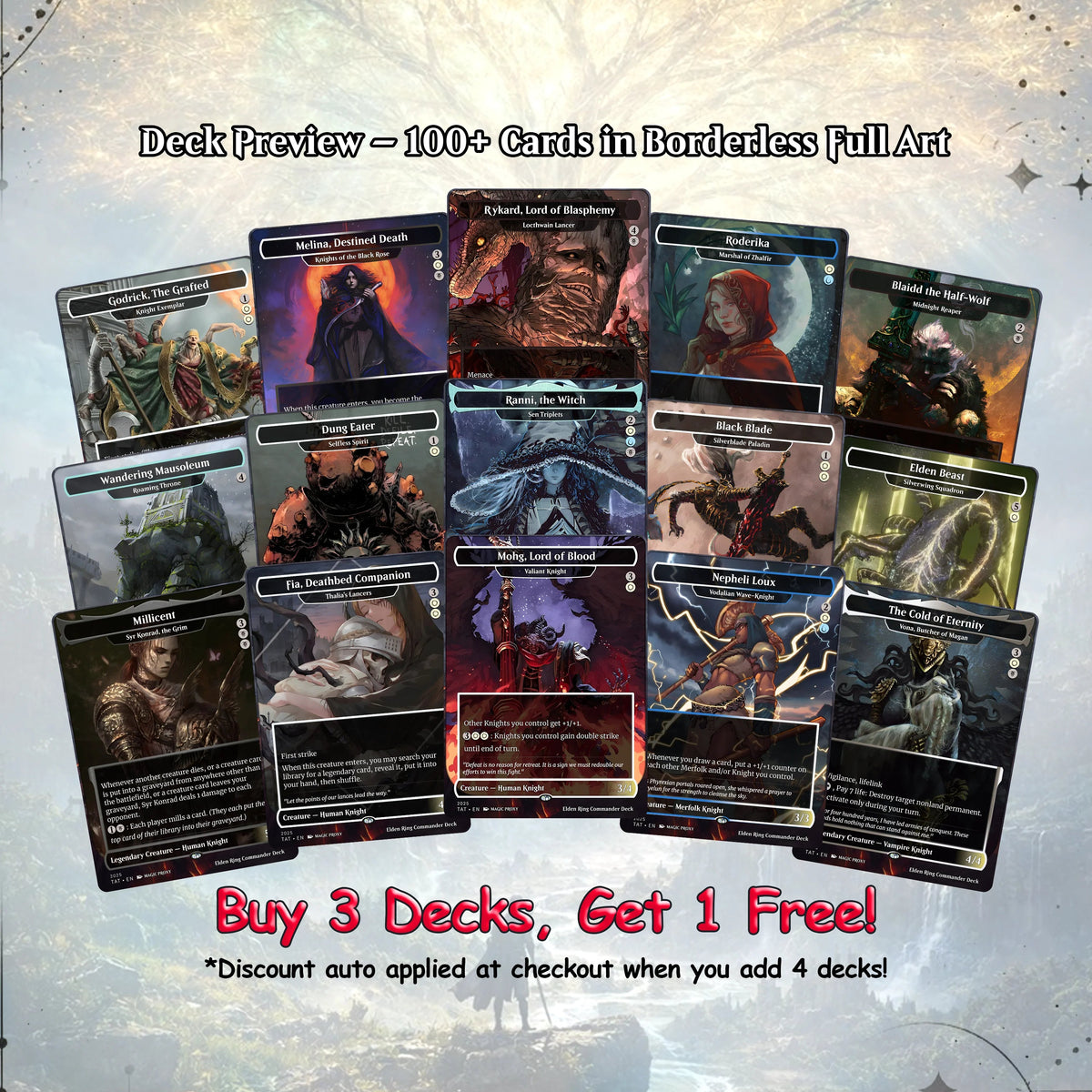 Elden Ring Commander Deck • Elden Ring  Mtg Proxy Deck • Mtg Commander Deck • Custom MTG card • Sidar Jabari of Zhalfir 