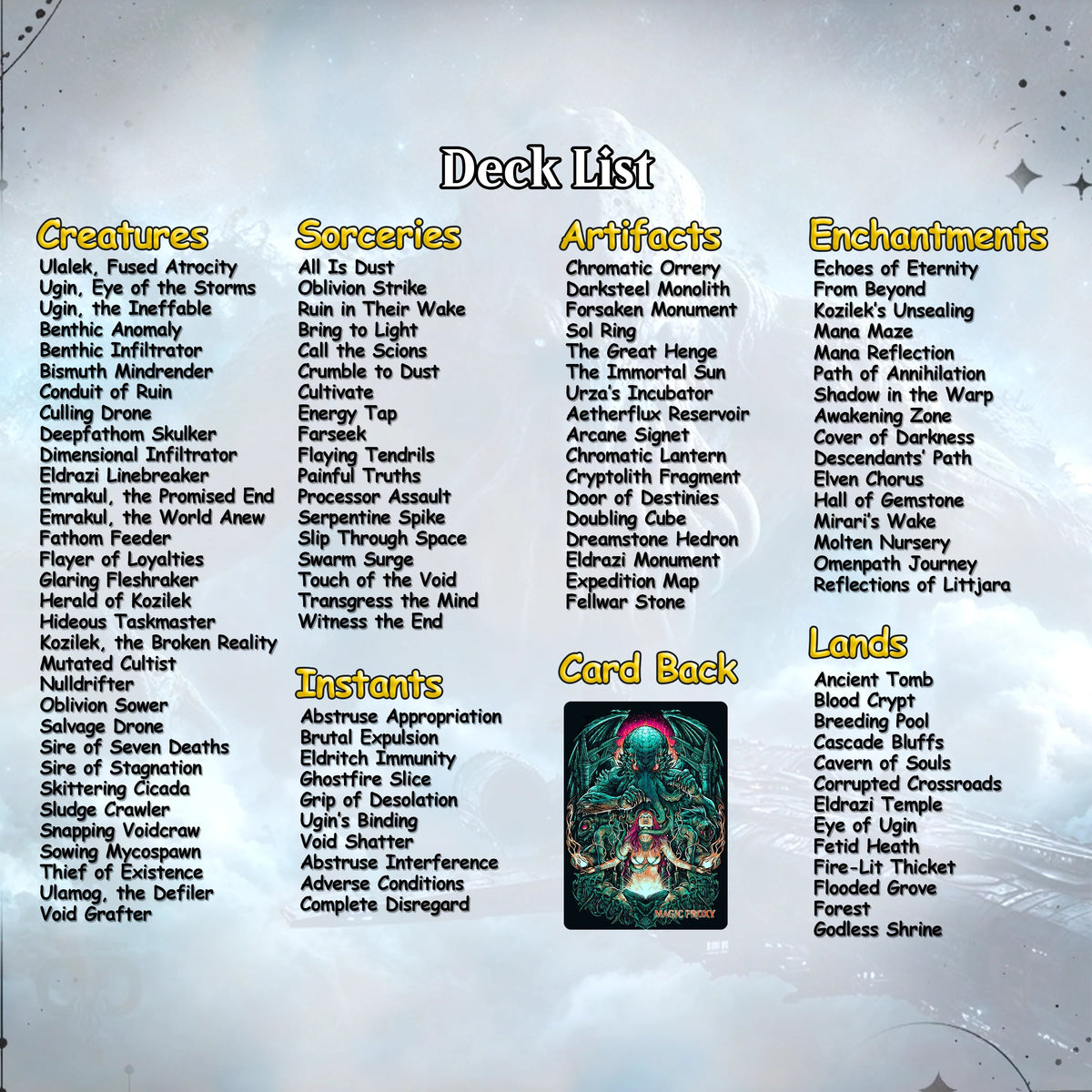 Eldrazi Cthulhu Commander cEDH Deck - Eldrazi Cthulhu Commander Magic Commander - CardHaven Deck with 160+ Unique Card