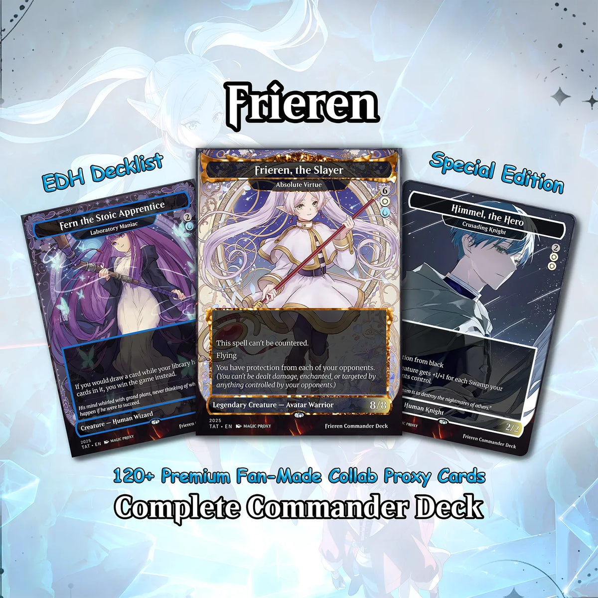 Frieren the Slayer Theme / Absolute Virtue Commander Deck / Premium Paper Proxy Deck / 100 cards + tokens / Pillowfort T