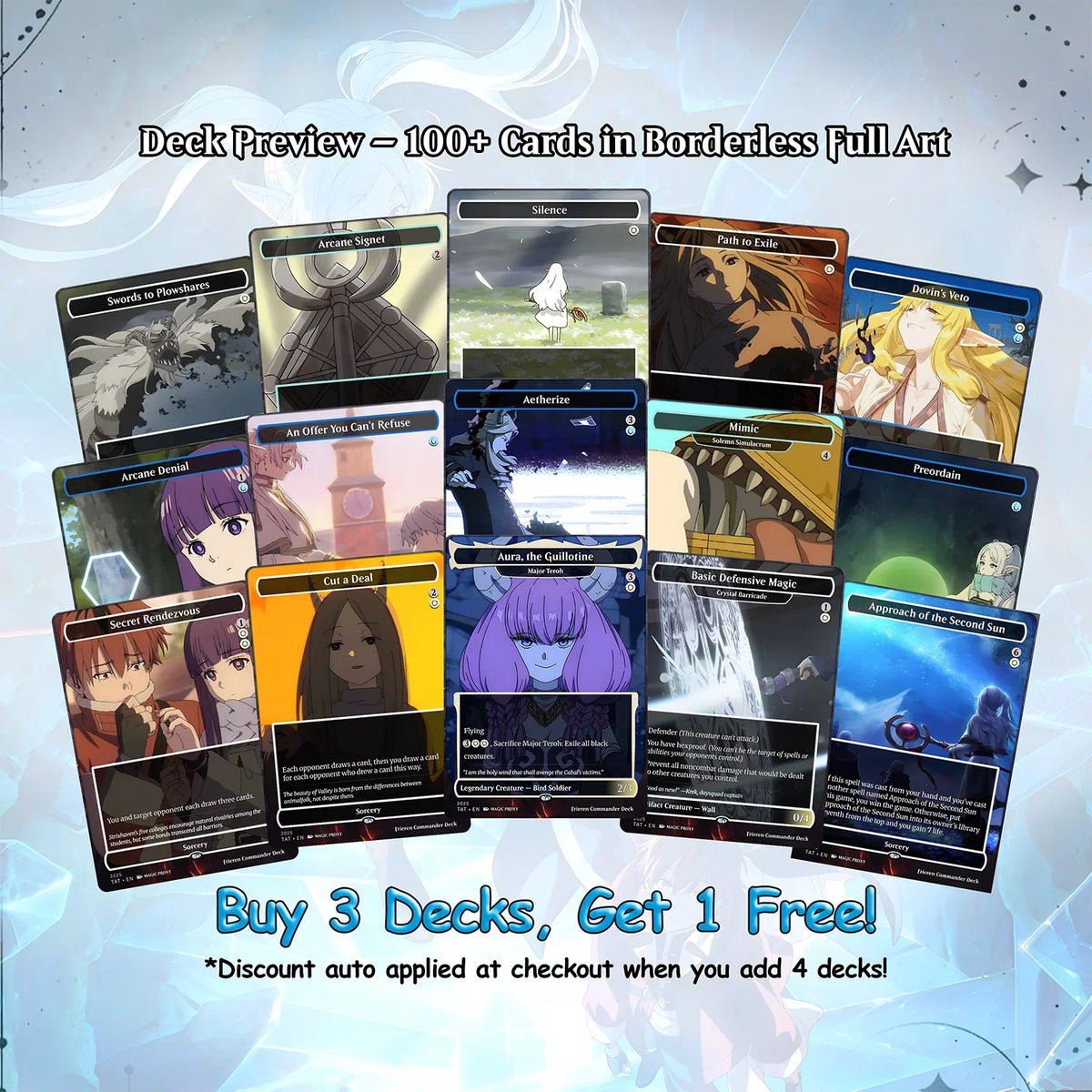 Frieren the Slayer Theme / Absolute Virtue Commander Deck / Premium Paper Proxy Deck / 100 cards + tokens / Pillowfort T