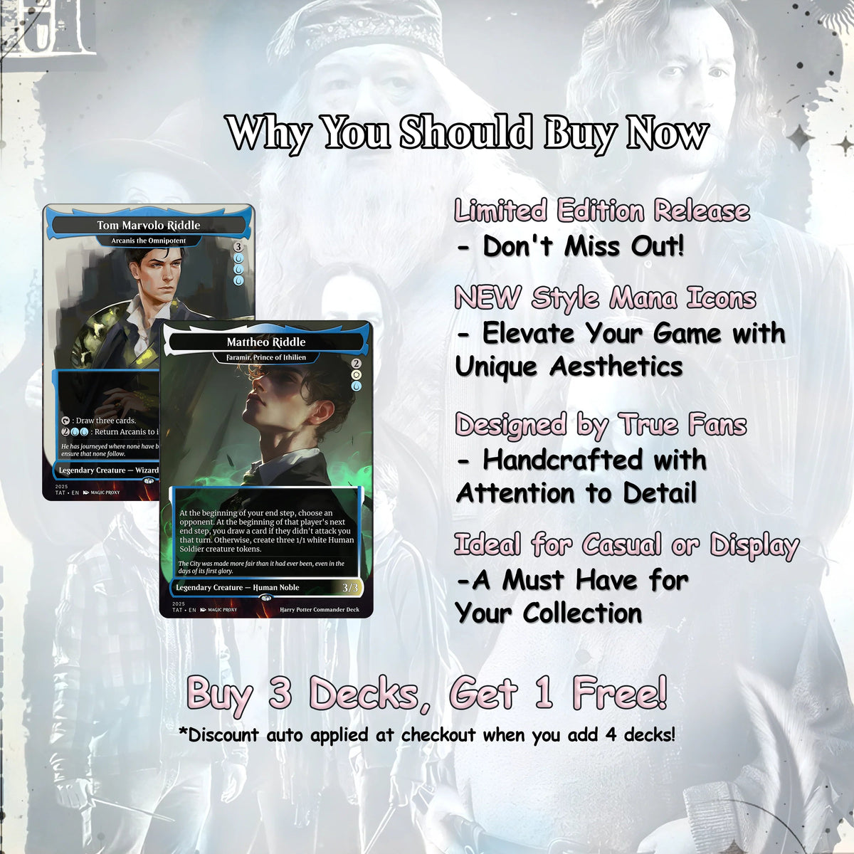 Harry Potter Dumbledore's Army MTG Commander Deck - Complete Custom EDH Deck CardHaven Cards Proxies Complete