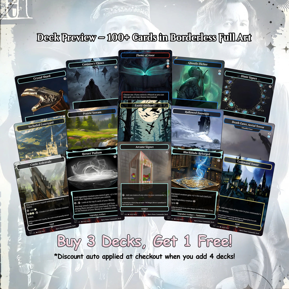 Harry Potter Dumbledore's Army MTG Commander Deck - Complete Custom EDH Deck CardHaven Cards Proxies Complete