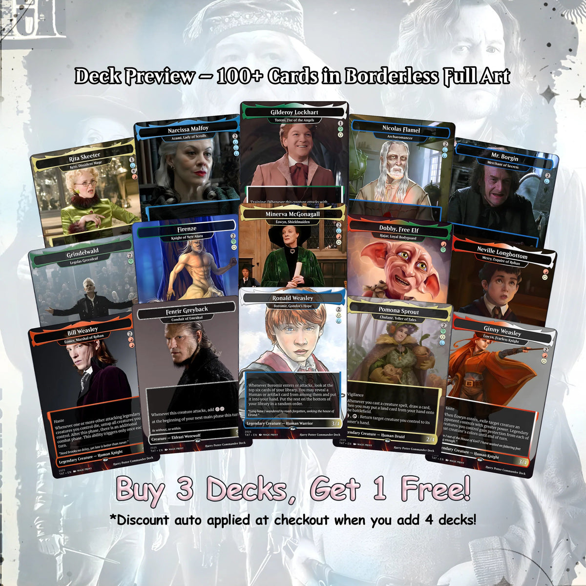 Harry Potter Dumbledore's Army MTG Commander Deck - Complete Custom EDH Deck CardHaven Cards Proxies Complete