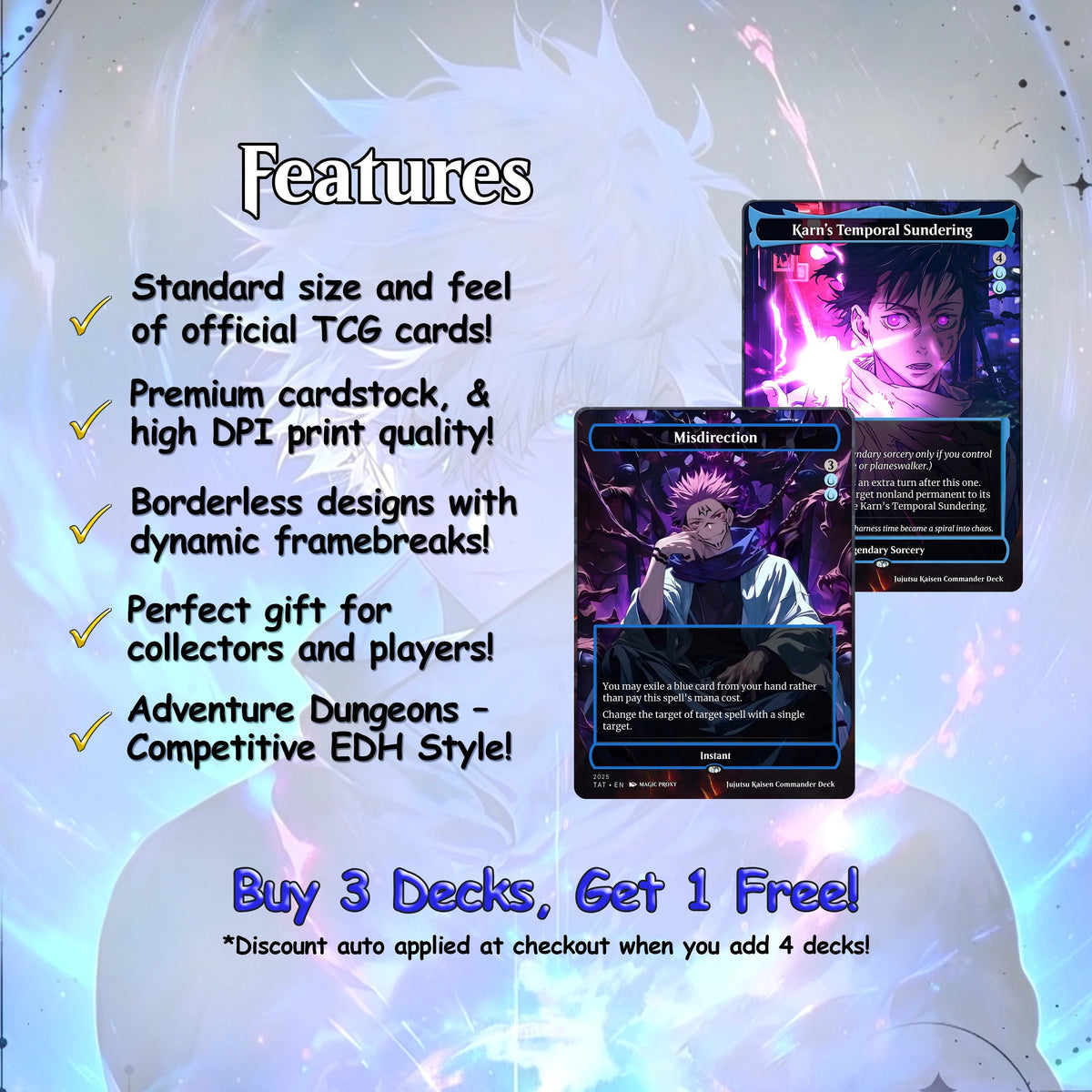 Jujutsu Kaisen EDH Commander Deck – Custom Anime-Inspired MTG Proxy Deck