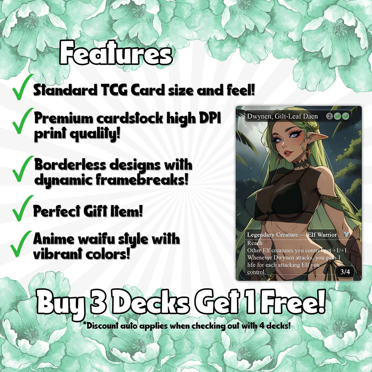 Lathril Blade of the Elves EDH Anime Style Waifu Proxy Deck Custom Proxy Elf Tribal Elves High Quality Cards, 120 Cards,