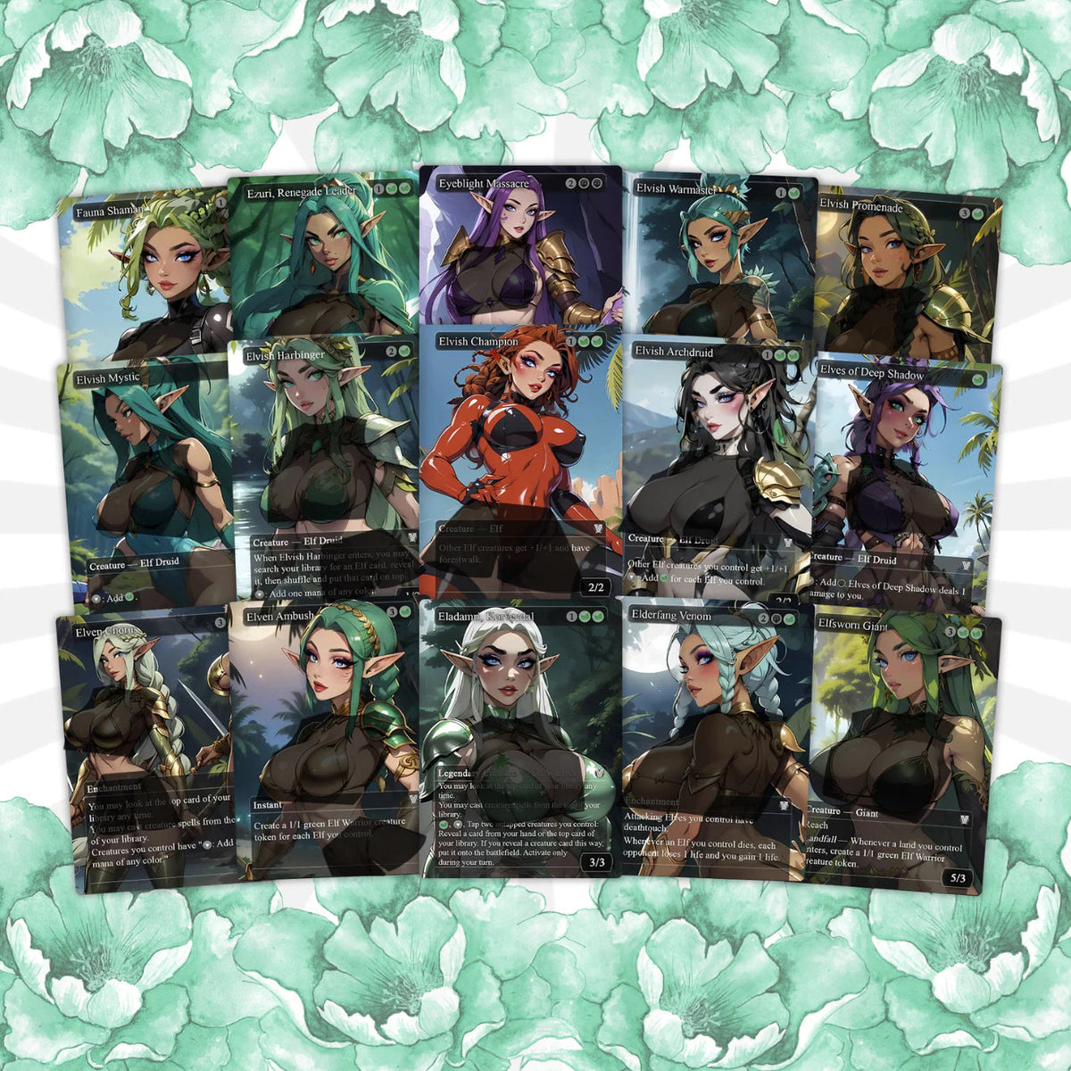 Lathril Blade of the Elves EDH Anime Style Waifu Proxy Deck Custom Proxy Elf Tribal Elves High Quality Cards, 120 Cards,