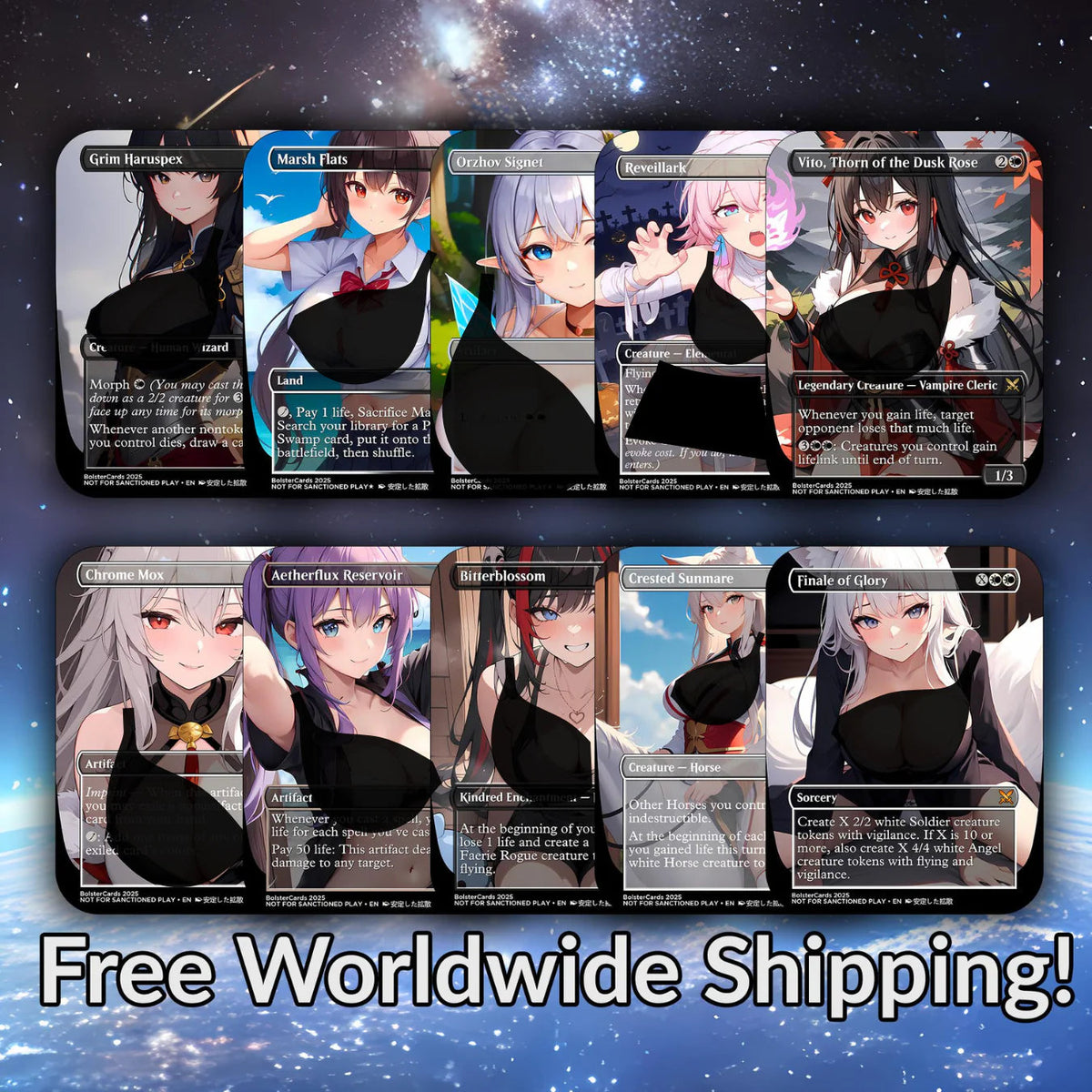 Orzhov Token Anime Style Waifu Tribal Commander Deck Special Edition Custom Proxy Deck Art For EDH High Quality Cards 10