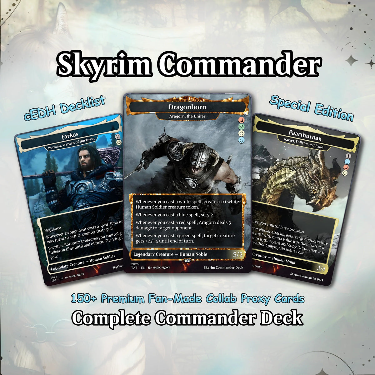 Skyrim Themed cEDH Deck - Skyrim Themed Magic Commander - CardHaven Deck with 160+ Unique Cards - Custom Cards MTG Pro