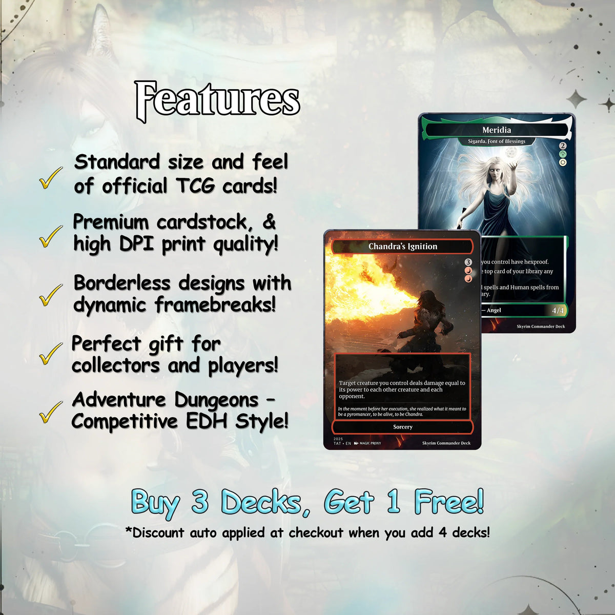 Skyrim Themed cEDH Deck - Skyrim Themed Magic Commander - CardHaven Deck with 160+ Unique Cards - Custom Cards MTG Pro