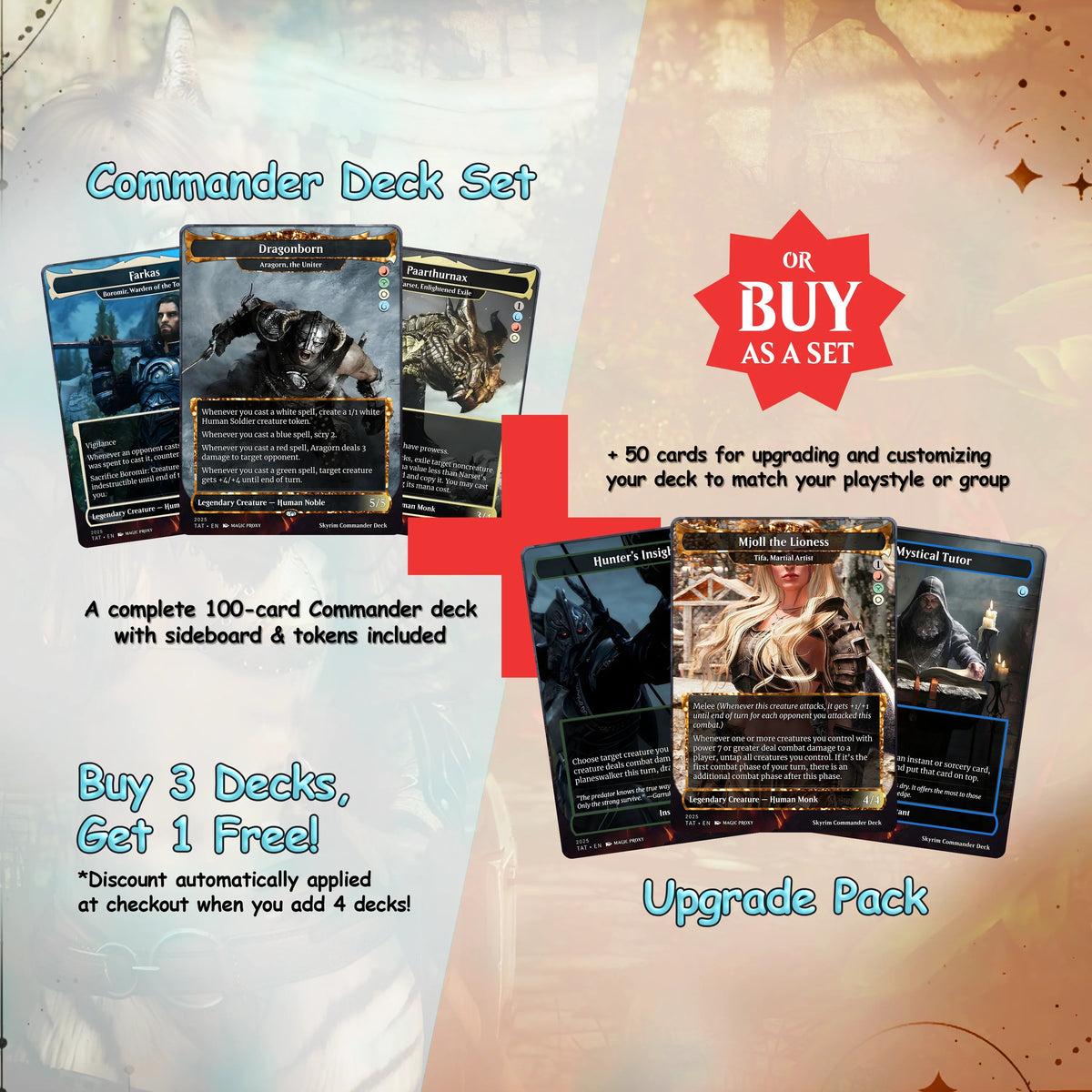 Skyrim Themed cEDH Deck - Skyrim Themed Magic Commander - CardHaven Deck with 160+ Unique Cards - Custom Cards MTG Pro