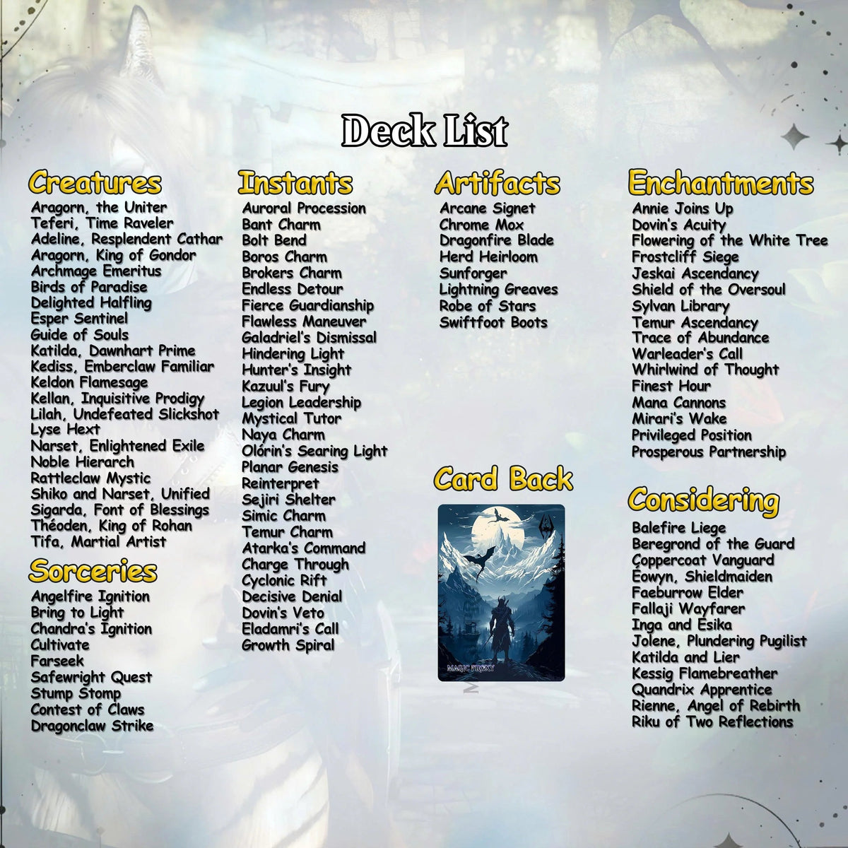 Skyrim Themed cEDH Deck - Skyrim Themed Magic Commander - CardHaven Deck with 160+ Unique Cards - Custom Cards MTG Pro