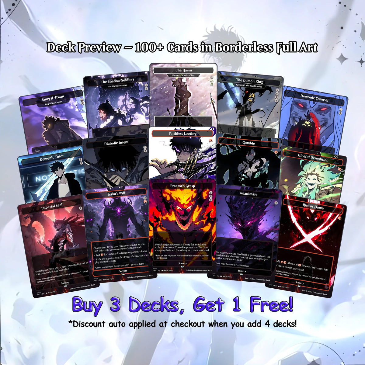 Solo Leveling Commander Deck • Solo Leveling Proxy Card • Custom Mtg Proxies • Mtg Proxy • Mtg Deck Box
