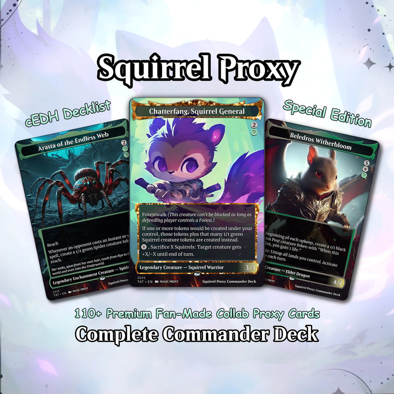 Chatterfang Squirrel Combo Commander Deck – 100 Card EDH Proxy Set + Sideboard & Tokens | Custom Full Art MTG Cards