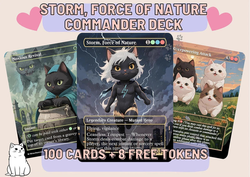 Storm, Force of Nature Commander Deck – Custom Proxy EDH Deck | Spell Combo Full Art MTG Style Playtest Set