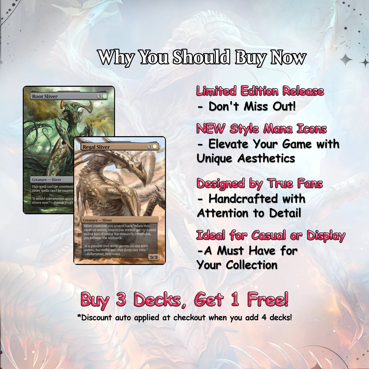 The First Sliver Custom Commander Deck - Proxy - Perfect Magic Gift - Tokens Included - Sliver Tribal Deck - Premium 110