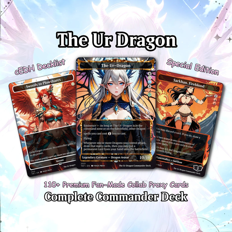 The Ur-Dragon Anime Commander Deck – Custom Proxy EDH Deck | Dragon Tribal Full Art MTG Style Playtest Set