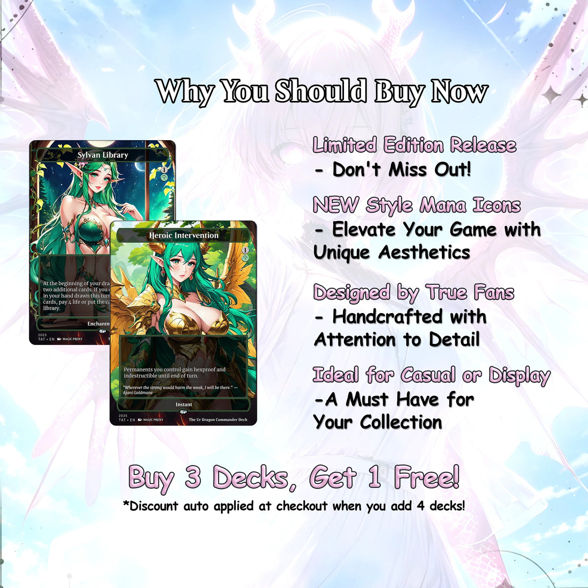 The Ur Dragon Anime Waifu Proxy Commander Deck Custom Proxy EDH Dragon Tribal English High Quality Cards