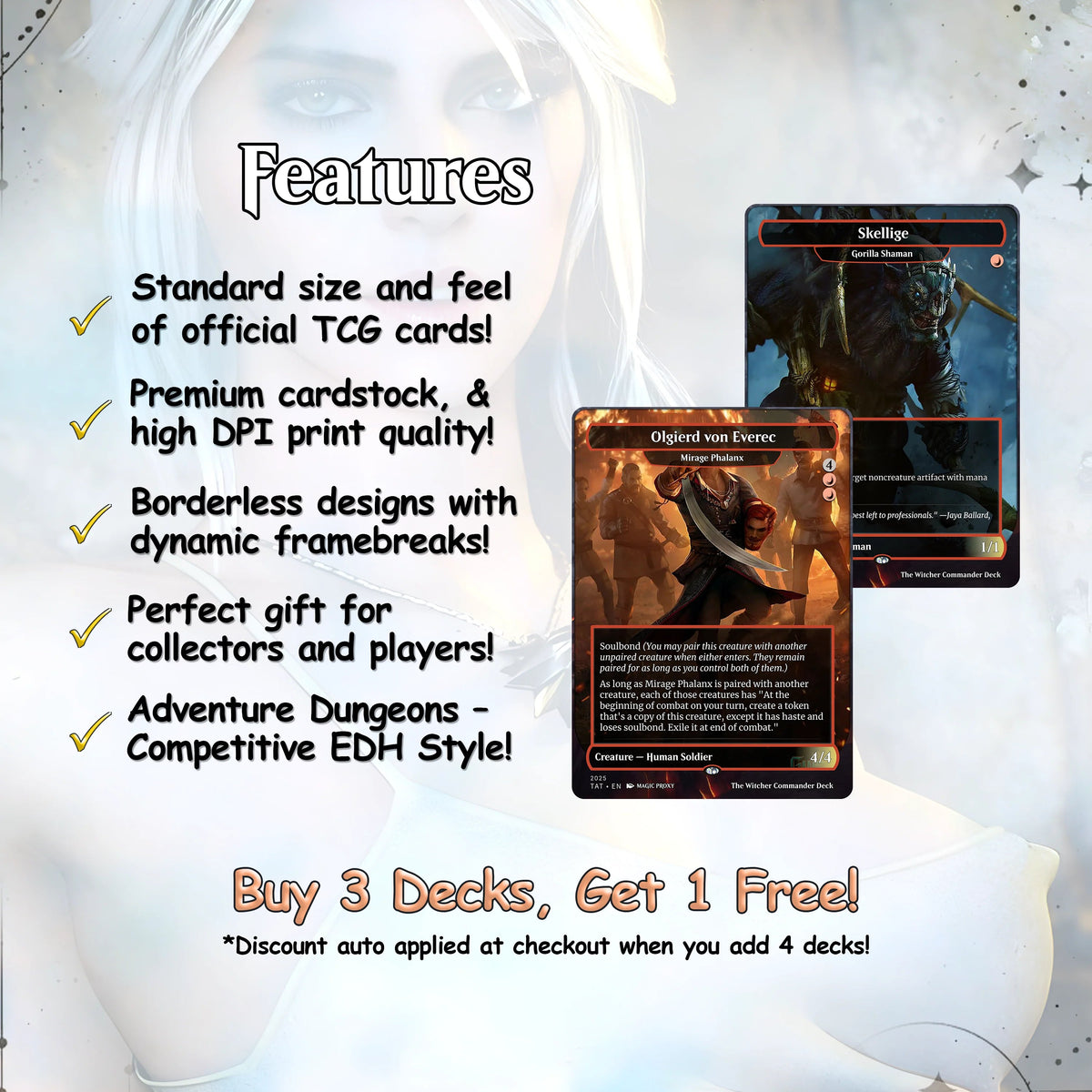 The Witcher Commander cEDH Deck - The Witcher Commander Magic Commander - CardHaven Deck with 160+ Unique Cards - Cust