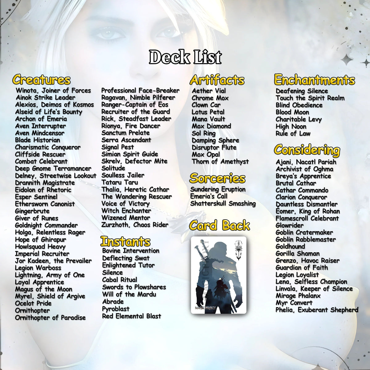 The Witcher Commander cEDH Deck - The Witcher Commander Magic Commander - CardHaven Deck with 160+ Unique Cards - Cust