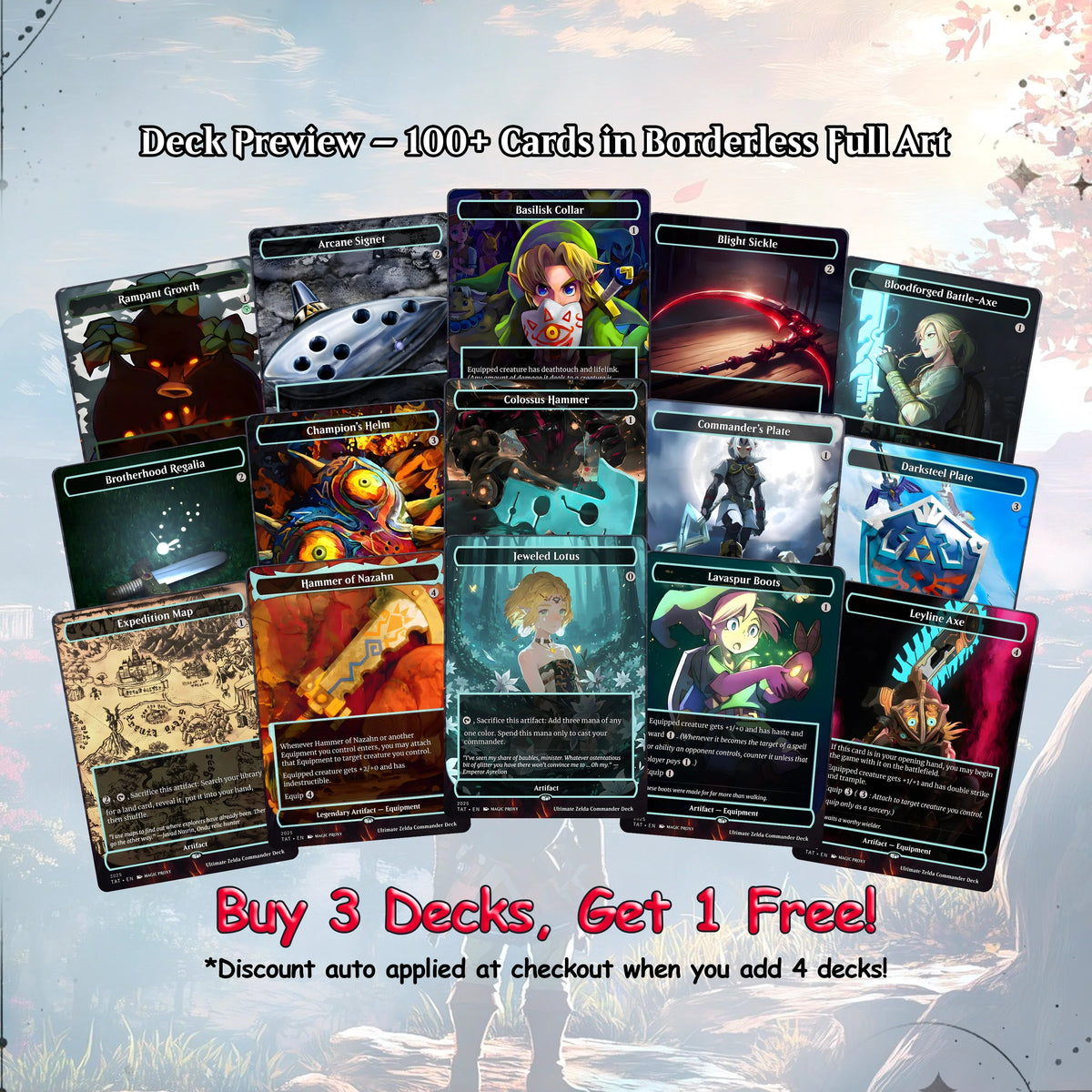 Ultimate Zelda MTG Commander Link EDH Proxy Deck
