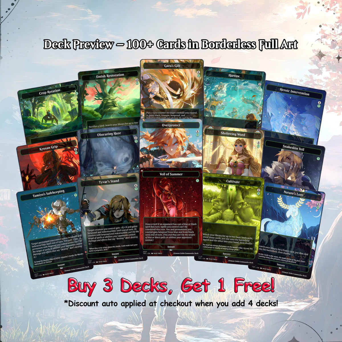Ultimate Zelda MTG Commander Link EDH Proxy Deck