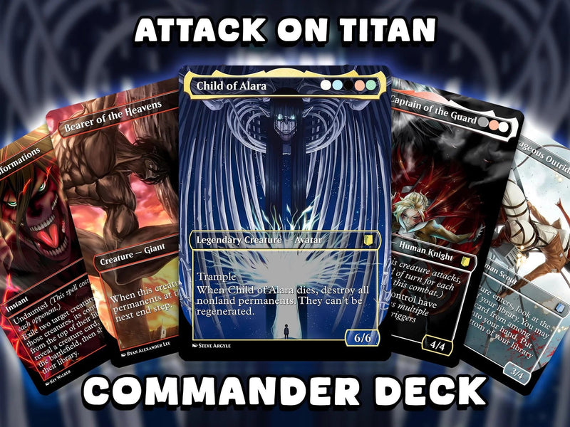 Walls Will Fall Anime Commander Deck – 100+ Custom Proxy Cards | Titan-Inspired EDH Deck | Full Art MTG Style Set