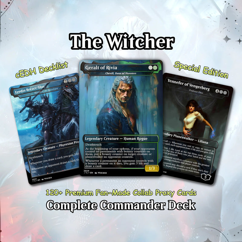The Witcher Inspired Commander Deck – Golgari Control & Death Trigger EDH | Full Art MTG Style Proxy Set