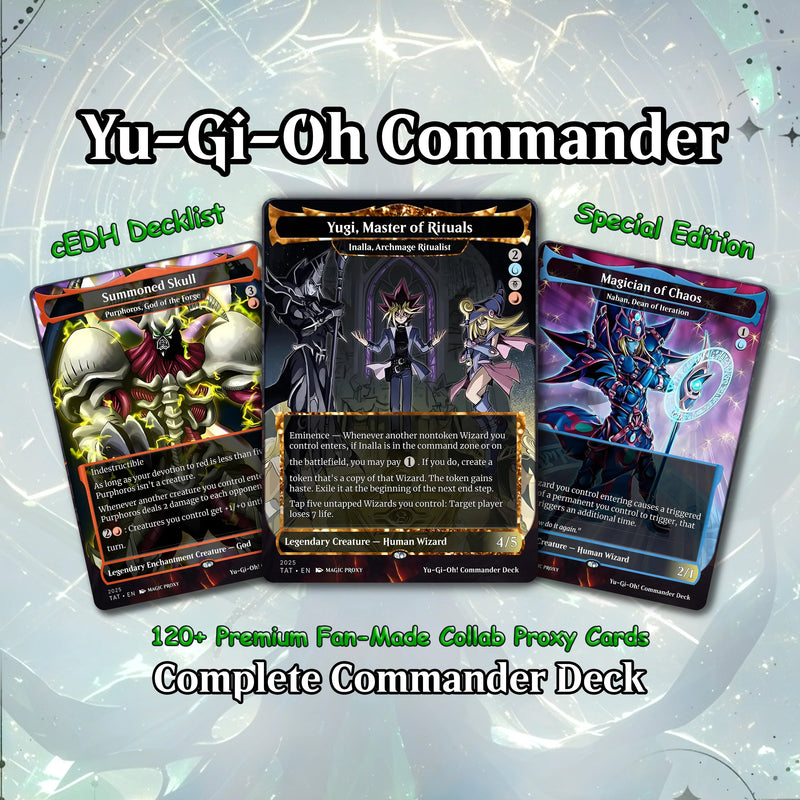Yu-Gi-Oh Inspired Dark Magic Commander Deck – 100 Custom Proxy Cards + 8 Tokens | Wizard EDH Full Art Set