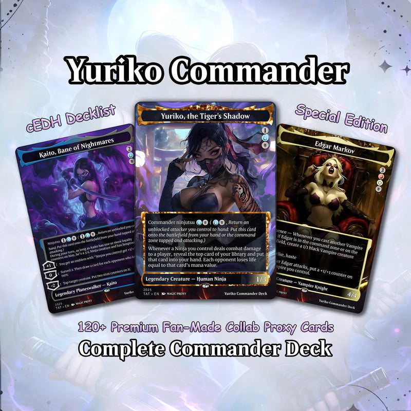 Yuriko Ninja Commander Deck – 100 Custom Proxy Cards | Anime Full Art EDH Deck | Casual Play MTG Style Set